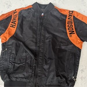 Harley-Davidson Black and Orange Varsity Jacket